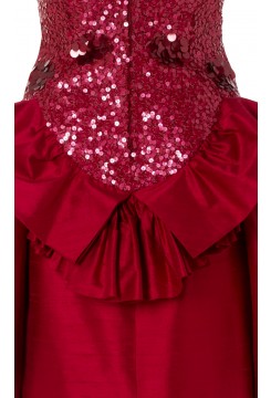 Raspberry Sequin Bustle Dress