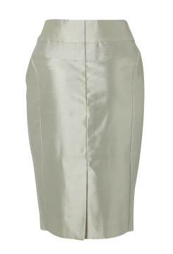 Silver Silk Dupion Skirt 