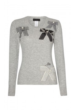 Bow Patchwork Knitted jumper