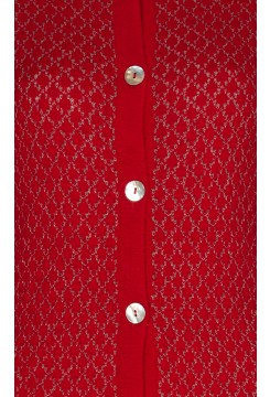 Red Diamond Knit Cardigan