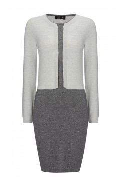 Contrast Knitted Cardigan Dress