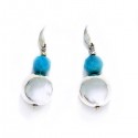 Silver Drop Earrings with Andean Opal Cut Stones