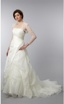 Satin Organza Rosette Bridal Dress